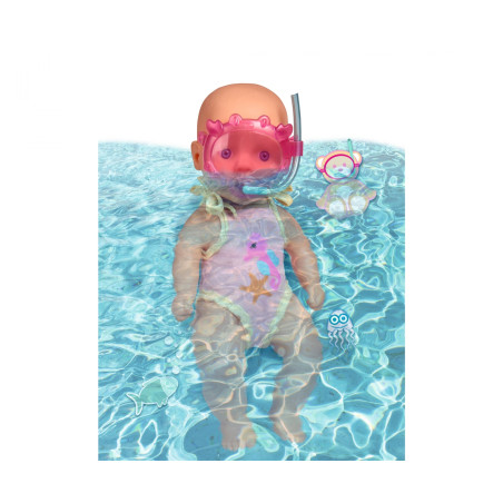 New Born Baby Badepuppe 30cm mit Schwimmbrille & Blubberfunktion | Simba Toys