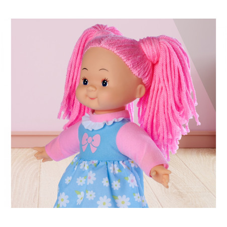 Simba Toys My LOVE Flower Dolly Weichpuppe 38 cm mit Wollhaar – Kuschelpuppe für Babys & Kleinkinder