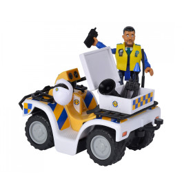 Simba Feuerwehrmann Sam Polizei Quad mit Malcolm Figur | Spielzeug ab 3 Jahre