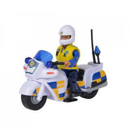 Simba Feuerwehrmann Sam Polizei Motorrad mit Polizist Malcolm Figur – Spielzeug ab 3 Jahre