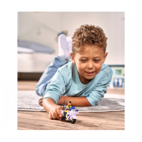 Simba Feuerwehrmann Sam Polizei Motorrad mit Polizist Malcolm Figur – Spielzeug ab 3 Jahre