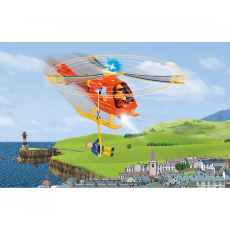 Feuerwehrmann Sam Hubschrauber Wallaby mit Figur – Licht & Sound