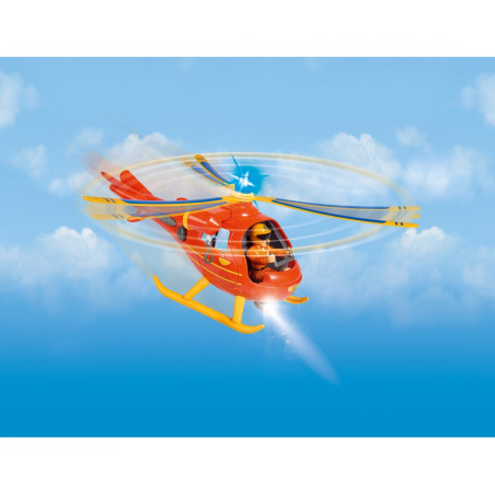Feuerwehrmann Sam Hubschrauber Wallaby mit Figur – Licht & Sound