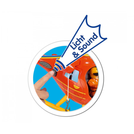 Feuerwehrmann Sam Hubschrauber Wallaby mit Figur – Licht & Sound