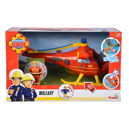 Feuerwehrmann Sam Hubschrauber Wallaby mit Figur – Licht & Sound