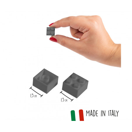 Simba Blox 100 graue 4er Bausteine in Dose – Kompatibel mit bekannten Marken