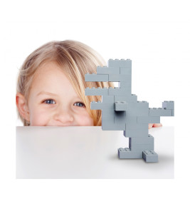 Simba Blox 100 graue 4er Bausteine in Dose – Kompatibel mit bekannten Marken