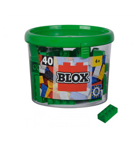 Simba BLOX Bausteine 40 grüne 8er Steine in Dose – Kreativspielzeug ab 3 Jahren