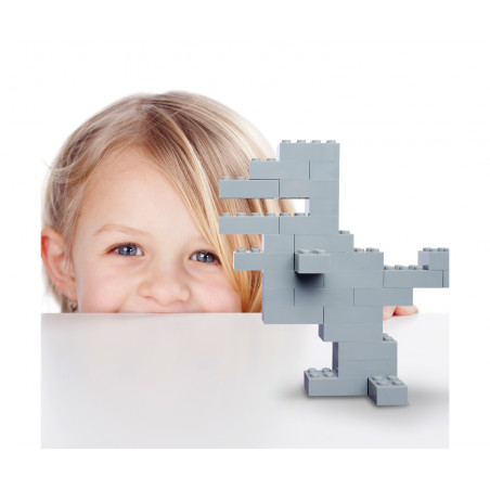 Simba BLOX Bausteine 40 graue 8er Steine in Dose – Kreativspielzeug ab 3 Jahren