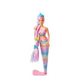 Steffi Love Regenbogen Meerjungfrau Puppe – Bunte Haare & abnehmbare Flosse