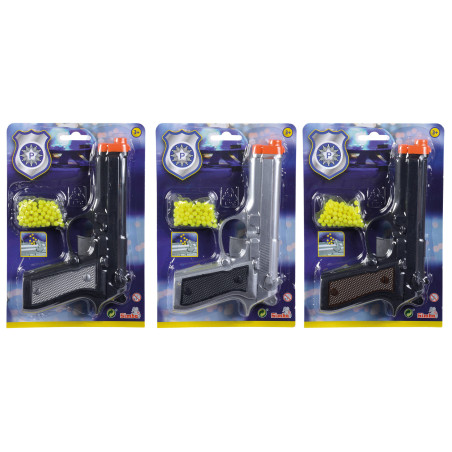 Kugelpistole mit Munition, 3-sort.