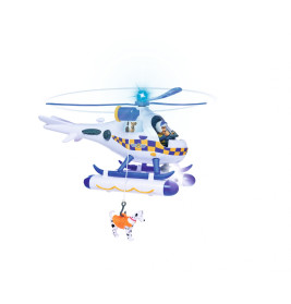 Feuerwehrmann Sam Polizei Hubschrauber Wallaby | Rose Figur & Radar Hund | Sound & Licht BLAULICHT | Simba