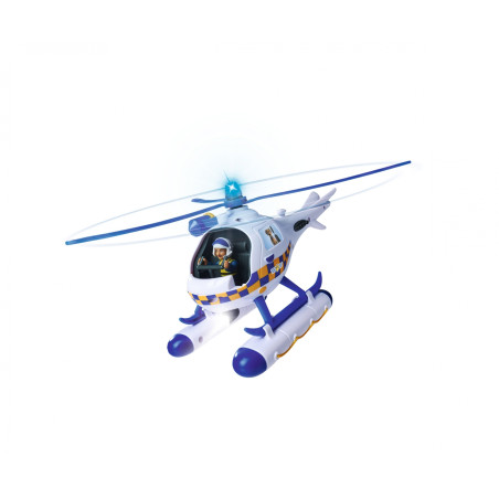 Feuerwehrmann Sam Polizei Hubschrauber Wallaby | Rose Figur & Radar Hund | Sound & Licht BLAULICHT | Simba