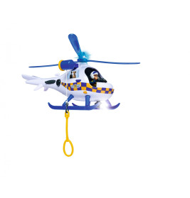 Feuerwehrmann Sam Polizei Hubschrauber Wallaby | Rose Figur & Radar Hund | Sound & Licht BLAULICHT | Simba