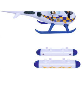 Feuerwehrmann Sam Polizei Hubschrauber Wallaby | Rose Figur & Radar Hund | Sound & Licht BLAULICHT | Simba