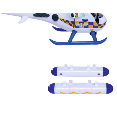 Feuerwehrmann Sam Polizei Hubschrauber Wallaby | Rose Figur & Radar Hund | Sound & Licht BLAULICHT | Simba