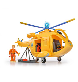 Fireman Sam Hubschrauber Wallaby II – Licht & Sound, Seilwinde, Tom Figur