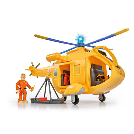 Fireman Sam Hubschrauber Wallaby II – Licht & Sound, Seilwinde, Tom Figur