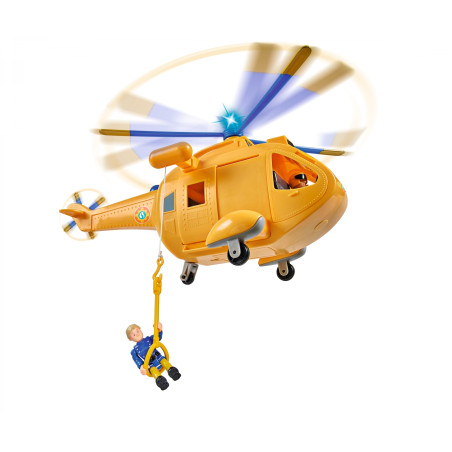Fireman Sam Hubschrauber Wallaby II – Licht & Sound, Seilwinde, Tom Figur