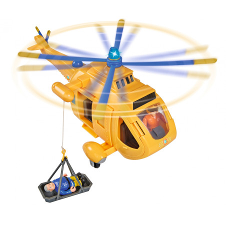 Fireman Sam Hubschrauber Wallaby II – Licht & Sound, Seilwinde, Tom Figur