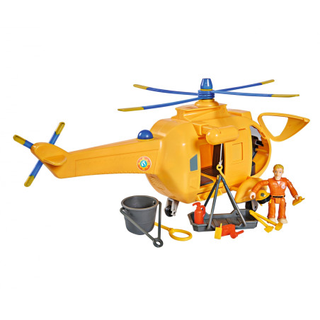 Fireman Sam Hubschrauber Wallaby II – Licht & Sound, Seilwinde, Tom Figur