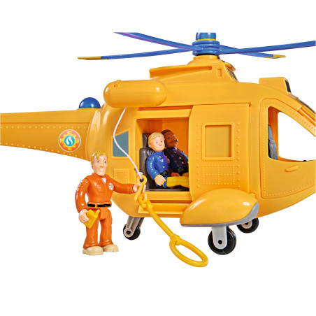 Fireman Sam Hubschrauber Wallaby II – Licht & Sound, Seilwinde, Tom Figur