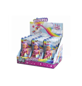 Simba Evi Love Princess (3-fach sortiert): Bezaubernde Regenbogen Prinzessin Puppen, 12 cm