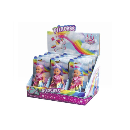Simba Evi Love Princess (3-fach sortiert): Bezaubernde Regenbogen Prinzessin Puppen, 12 cm