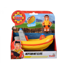 Simba Feuerwehrmann Sam Rettungsboot Neptun mit Elvis Figur – Schwimmfunktion & Spielspaß
