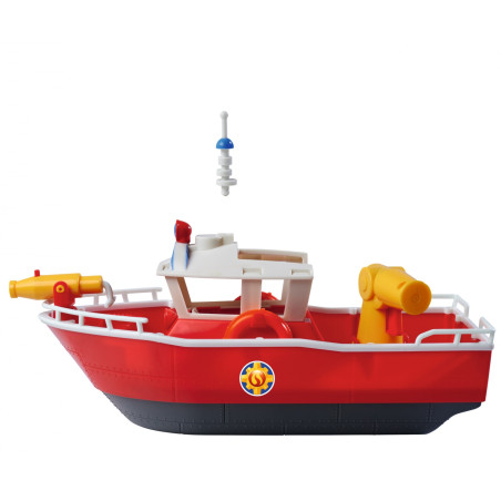 Simba Feuerwehrmann Sam Titan Schiff – Schwimmendes Feuerwehrboot mit Wasserkanonen & Sam Figur