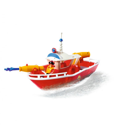 Simba Feuerwehrmann Sam Titan Schiff – Schwimmendes Feuerwehrboot mit Wasserkanonen & Sam Figur