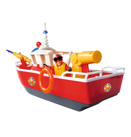Simba Feuerwehrmann Sam Titan Schiff – Schwimmendes Feuerwehrboot mit Wasserkanonen & Sam Figur
