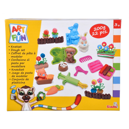 Simba Art & Fun Knetset Tierfreunde 22 Teile – Fördert Kreativität ab 3 Jahren