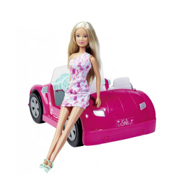 Simba Steffi LOVE Beach Car Cabrio mit Puppe & Sommeroutfit | Für Kinder ab 3 Jahren