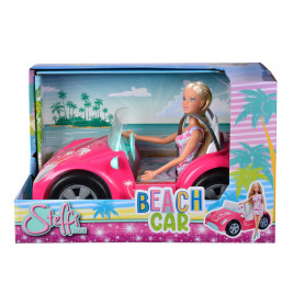 Simba Steffi LOVE Beach Car Cabrio mit Puppe & Sommeroutfit | Für Kinder ab 3 Jahren