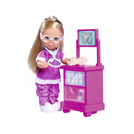 Evi Love Puppy Doctor Set: Tierarztpraxis mit Evi Puppe für Kinder (3+)