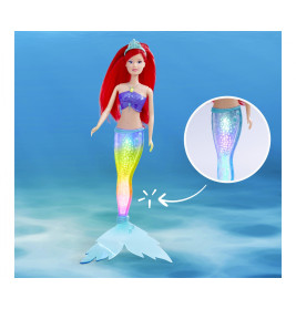 Steffi Lovie Sparkle Mermaid Puppe mit Regenbogen-Lichtfunktion – 39 cm