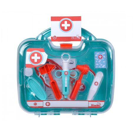 Simba Doktorkoffer Spielset für Kinder – 12-teilig mit Stethoskop & Spritze