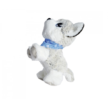 ChiChi LOVE Happy Husky sprachgesteuert – Interaktiver Plüschhund mit 12 Befehlen für Kinder ab 3 Jahren