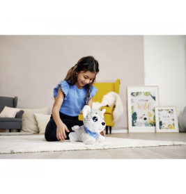 ChiChi LOVE Happy Husky sprachgesteuert – Interaktiver Plüschhund mit 12 Befehlen für Kinder ab 3 Jahren