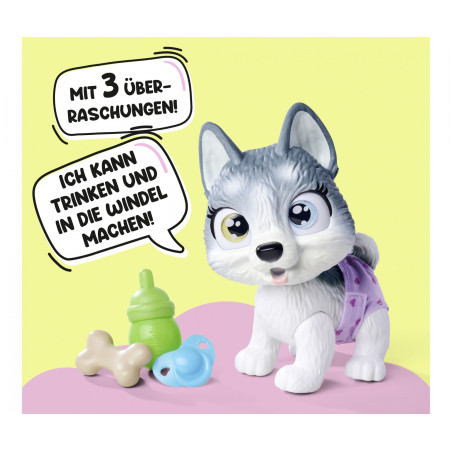 Pamper Petz Husky Welpe zum Adopteren – Interaktiv mit Windel-Farbwechsel & Überraschungen