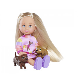 Simba Evi LOVE Puppe mit zwei Dackeln – 'EL Dooogs' Spielset | Rollenspiel & Tierpflege | Für Puppenfans ab 3 Jahre