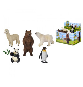 Simba Wildtiere 5-sortiert Figuren Set – Braunbär, Eisbär, Lama, Panda, Pinguin