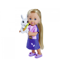 Simba Steffi LOVE & Evi LOVE Rabbit Family – Puppenset mit Hasen, Stall & Zubehör (29/12 cm)