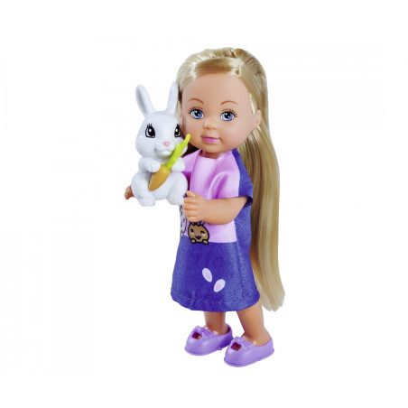 Simba Steffi LOVE & Evi LOVE Rabbit Family – Puppenset mit Hasen, Stall & Zubehör (29/12 cm)