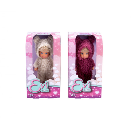 Simba Evi Love Cute Teddy Puppe: 12 cm mit weichem Teddy-Einteiler | Simba 105733684