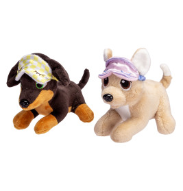 ChiChi LOVE Sleeping Buddy Plüschhund im Körbchen – 2-fach sortiert: ChiChi oder Rocky (15 cm)