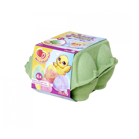 Glibbi Blubber Ei Badebomben – 4 sprudelnde Badekugeln für farbigen Badespaß (ab 3 J.)