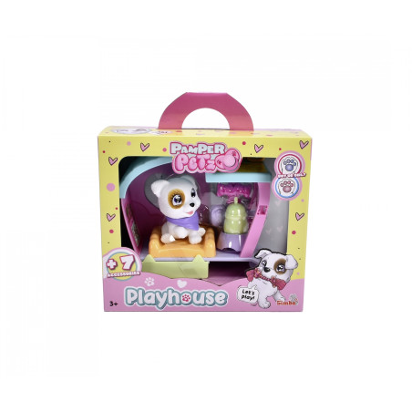 Pamper Petz Mini Playhouse mit Welpe und Zubehör – Simba Toys