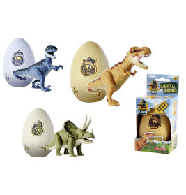 Simba Dino im Ei mit Licht & Sound – Überraschungs-Dinosaurier zum Zusammenbauen (T-Rex, Velociraptor, Triceratops)
